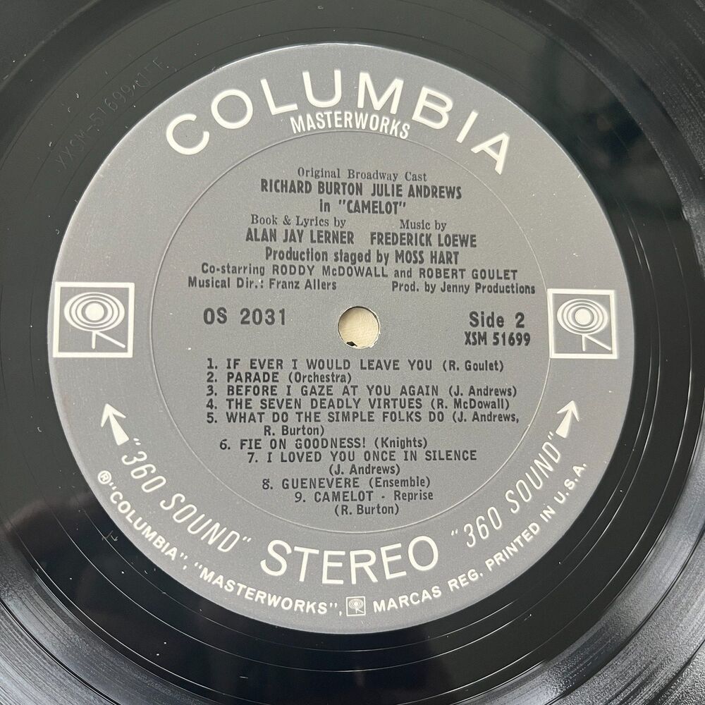 CAMELOT Vinyl LP Record VTG 1967 Original Broadway Cast Recording Burton Andrews - Picture 6 of 9